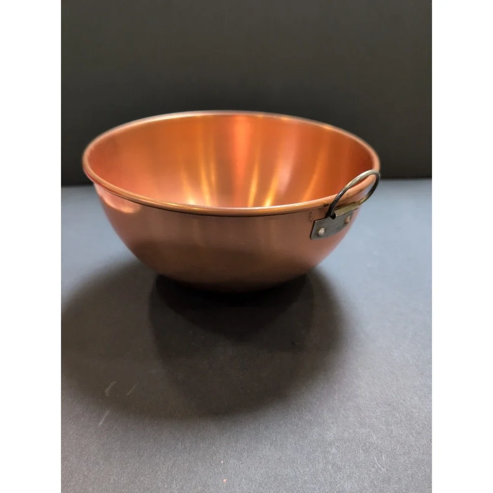 Professional Quality Egg White Bowl Solid Copper 8 In X  4 In